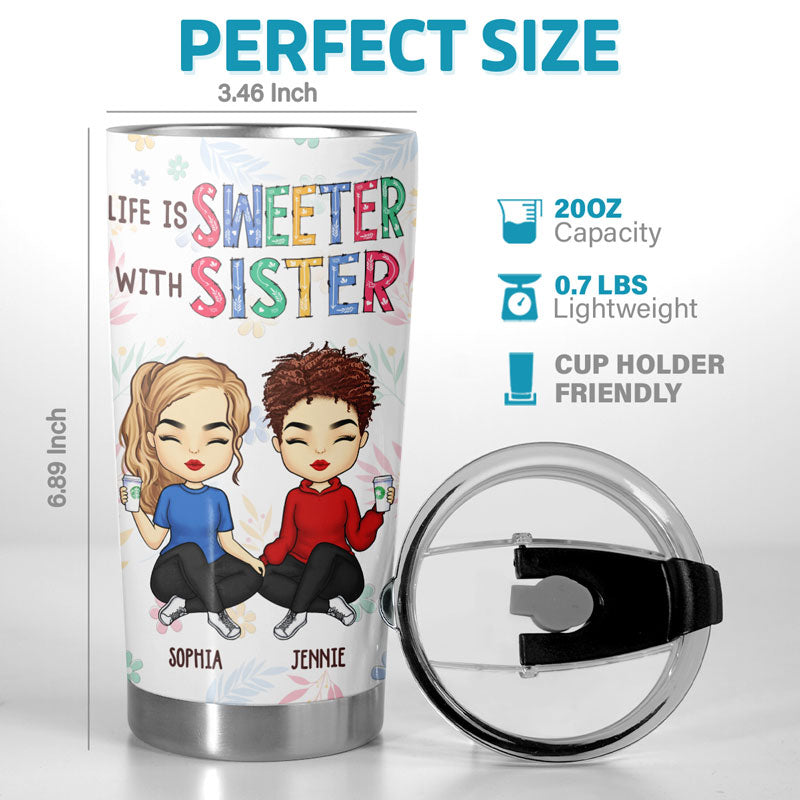 La vie est plus douce avec les meilleures amies - Gobelet personnalisé Bestie - Cadeau de Noël pour les meilleures amies, BFF, sœurs