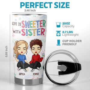 La vie est plus douce avec les meilleures amies - Gobelet personnalisé Bestie - Cadeau de Noël pour les meilleures amies, BFF, sœurs