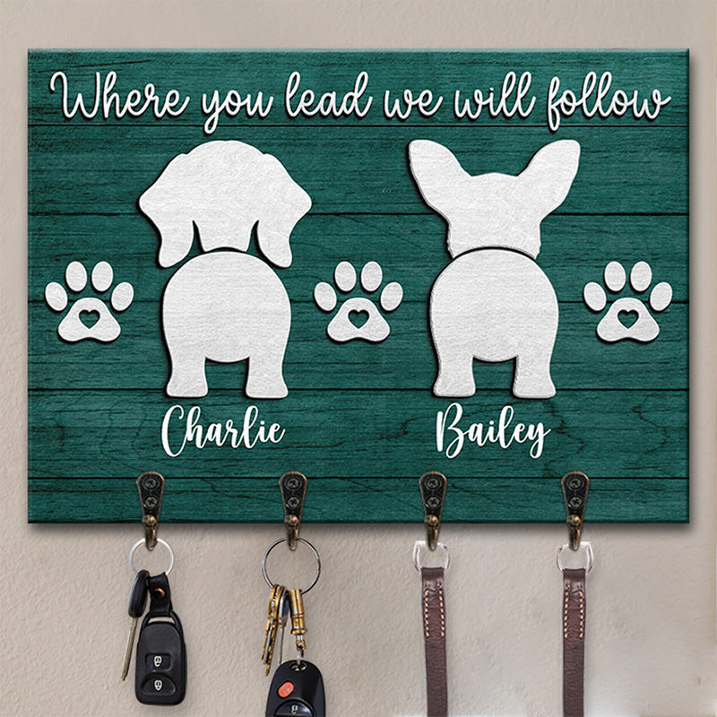 Porte-clés rectangulaire personnalisé « Time To Walk The Human » - Cadeau pour les propriétaires et les amoureux des animaux