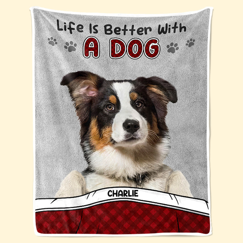Couverture personnalisée pour bébé avec photo « Demandez-moi des nouvelles de mes chiens et chats » – Cadeau pour propriétaires et amoureux des animaux