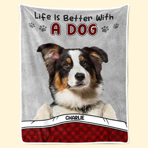 Couverture personnalisée pour bébé avec photo « Demandez-moi des nouvelles de mes chiens et chats » – Cadeau pour propriétaires et amoureux des animaux