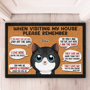 Souvenez-vous de votre visite chez nous ! Tapis décoratif personnalisé pour chat ! Cadeau pour les propriétaires et les amoureux des animaux.
