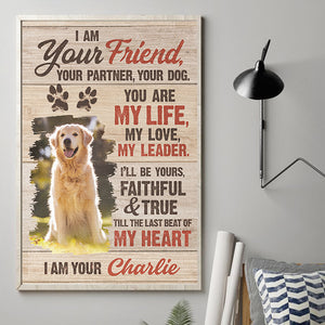 Photo personnalisée « Jusqu'au dernier battement de mon cœur » - Affiche verticale personnalisée pour chien - Cadeau pour propriétaires et amoureux des animaux