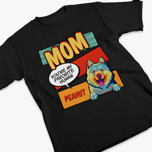 T-shirt, sweat à capuche et sweat-shirt unisexe personnalisé « Maman, papa, mon humain préféré » Pop Art - Cadeau pour les propriétaires et les amoureux des animaux