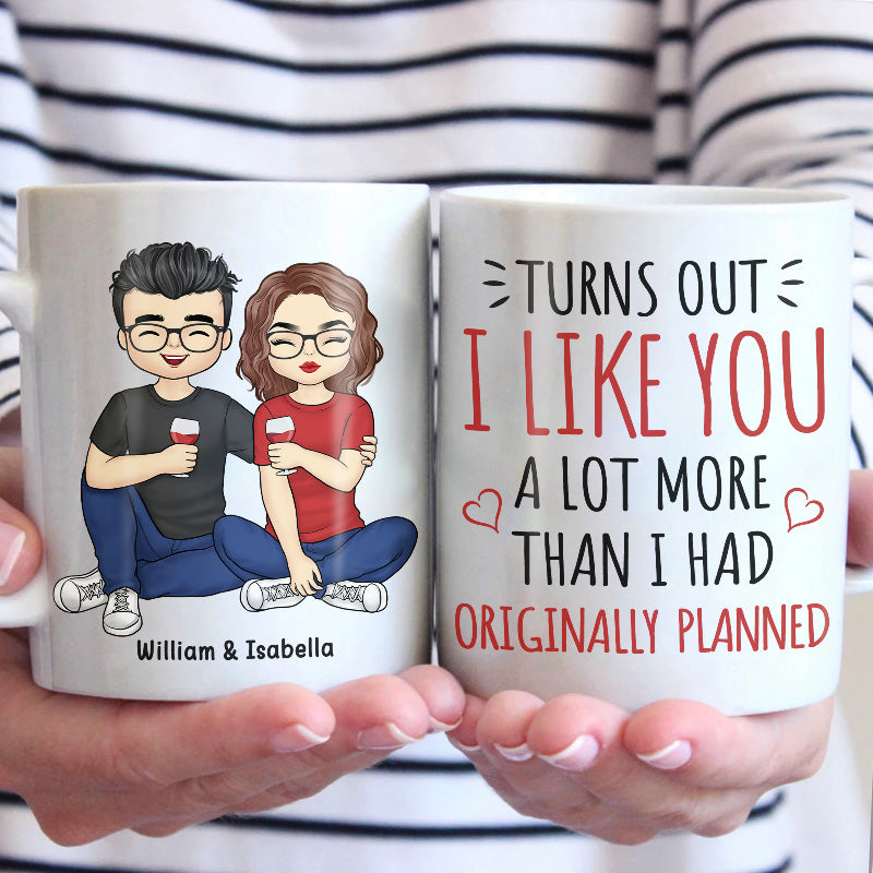 Je t'aime beaucoup plus que je ne l'avais prévu à l'origine - Tasse personnalisée pour couple - Cadeau pour mari et femme, anniversaire
