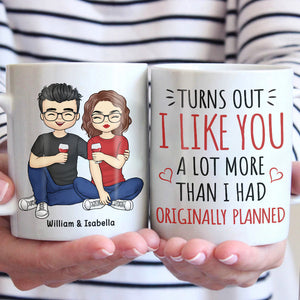 Je t'aime beaucoup plus que je ne l'avais prévu à l'origine - Tasse personnalisée pour couple - Cadeau pour mari et femme, anniversaire