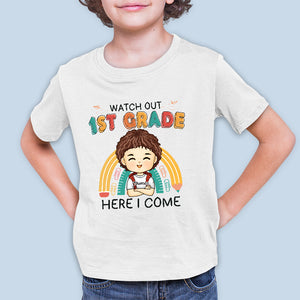 Attention, deuxième année, j'arrive - T-shirt enfant personnalisé - Cadeau pour enfant, cadeau de rentrée scolaire