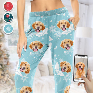 Pyjama personnalisé avec photo Happy Pawlidays - Pyjama personnalisé avec photo de visage pour chien et chat - Nouveauté, cadeau de Noël pour propriétaires et amoureux des animaux