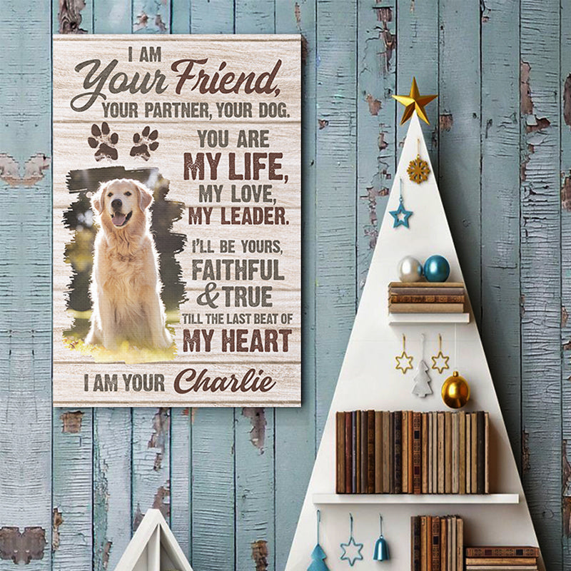 Photo personnalisée « Jusqu'au dernier battement de mon cœur » - Affiche verticale personnalisée pour chien - Cadeau pour propriétaires et amoureux des animaux