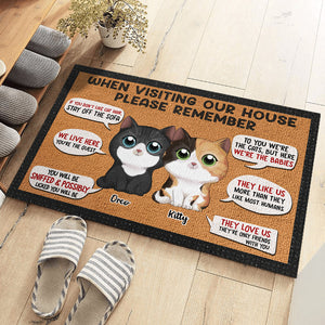 Souvenez-vous de votre visite chez nous ! Tapis décoratif personnalisé pour chat ! Cadeau pour les propriétaires et les amoureux des animaux.