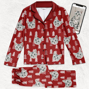Pyjama personnalisé avec photo pour chien et chat - Cadeau de Noël pour les propriétaires et les amoureux des animaux