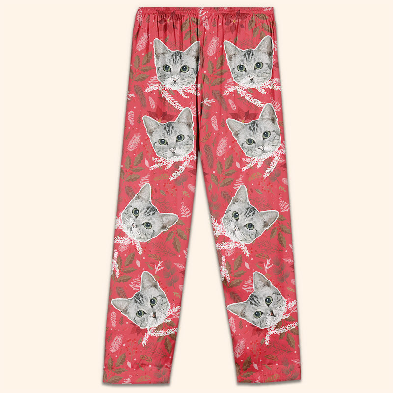 Pyjama personnalisé avec photo Happy Pawlidays - Pyjama personnalisé avec photo de visage pour chien et chat - Nouveauté, cadeau de Noël pour propriétaires et amoureux des animaux
