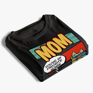 T-shirt, sweat à capuche et sweat-shirt unisexe personnalisé « Maman, papa, mon humain préféré » Pop Art - Cadeau pour les propriétaires et les amoureux des animaux