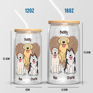 Tout ce dont j'ai besoin, c'est de café et de chiens - Tasse en verre personnalisée pour chien, tasse à café glacé - Cadeau de Noël pour les propriétaires d'animaux et les amoureux des animaux