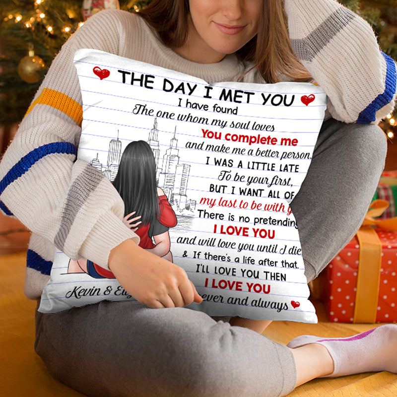 Celui que mon âme aime - Coussin personnalisé pour couple - Cadeau de Noël pour mari et femme, anniversaire