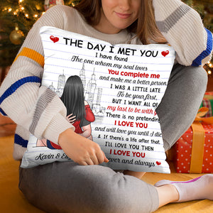 Celui que mon âme aime - Coussin personnalisé pour couple - Cadeau de Noël pour mari et femme, anniversaire