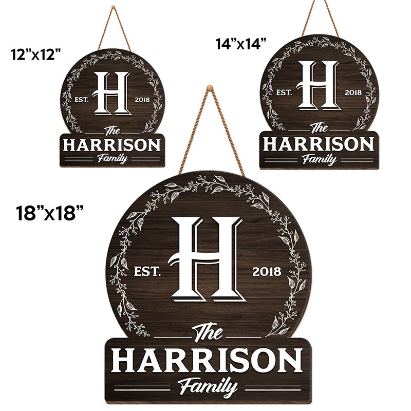 Home Sweet Home - Family Personalized Custom Round Shaped Home Decor Wood Sign - House Warming Gift For Family Members