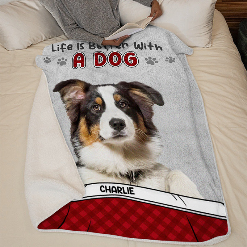 Couverture personnalisée pour bébé avec photo « Demandez-moi des nouvelles de mes chiens et chats » – Cadeau pour propriétaires et amoureux des animaux
