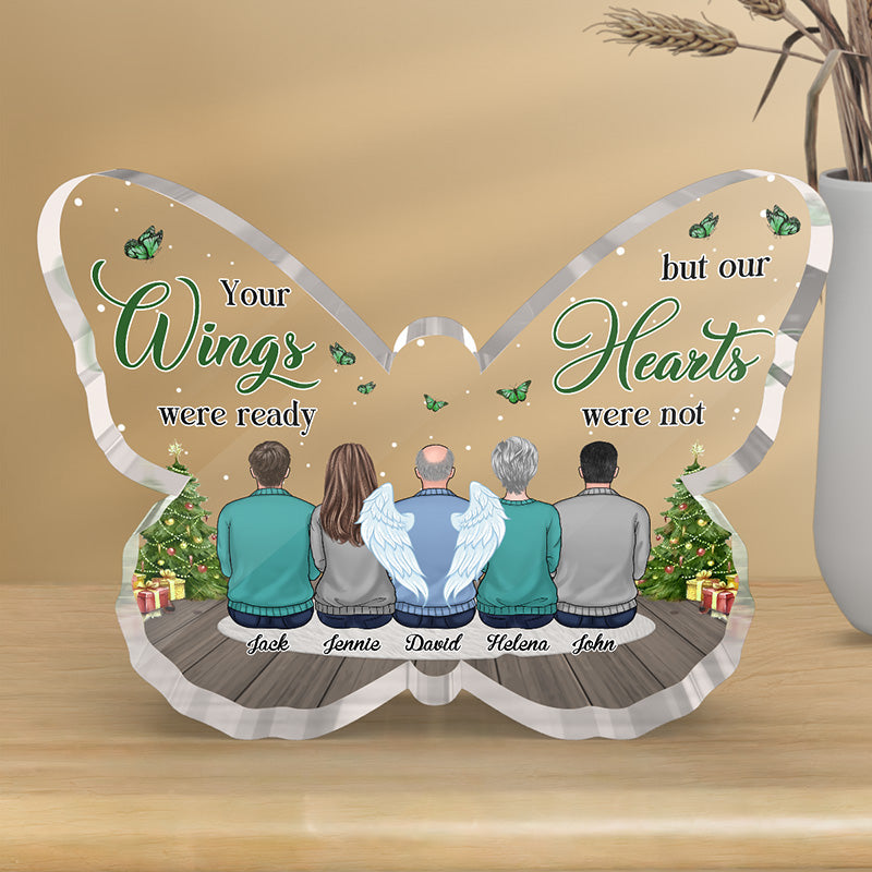 Toujours dans mon esprit, pour toujours dans mon cœur - Plaque commémorative personnalisée en acrylique en forme de papillon - Cadeau de condoléances pour les membres de la famille