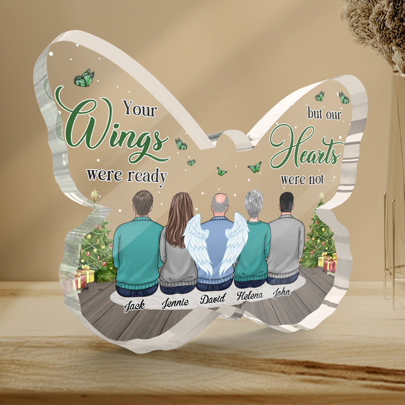 Toujours dans mon esprit, pour toujours dans mon cœur - Plaque commémorative personnalisée en acrylique en forme de papillon - Cadeau de condoléances pour les membres de la famille