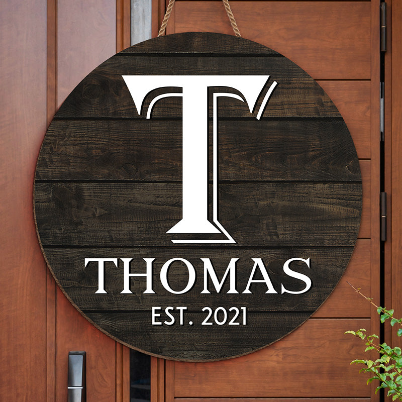 Our Home - Family Personalized Custom Round Shaped Home Decor Wood Sign - House Warming Gift For Family Members