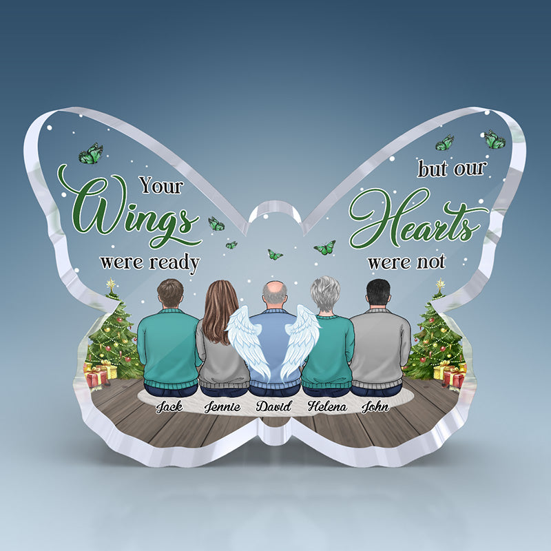Toujours dans mon esprit, pour toujours dans mon cœur - Plaque commémorative personnalisée en acrylique en forme de papillon - Cadeau de condoléances pour les membres de la famille