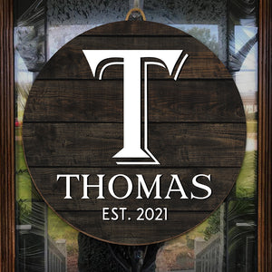 Our Home - Family Personalized Custom Round Shaped Home Decor Wood Sign - House Warming Gift For Family Members