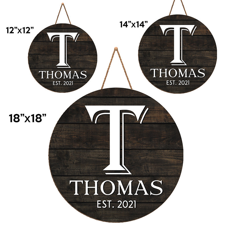 Our Home - Family Personalized Custom Round Shaped Home Decor Wood Sign - House Warming Gift For Family Members