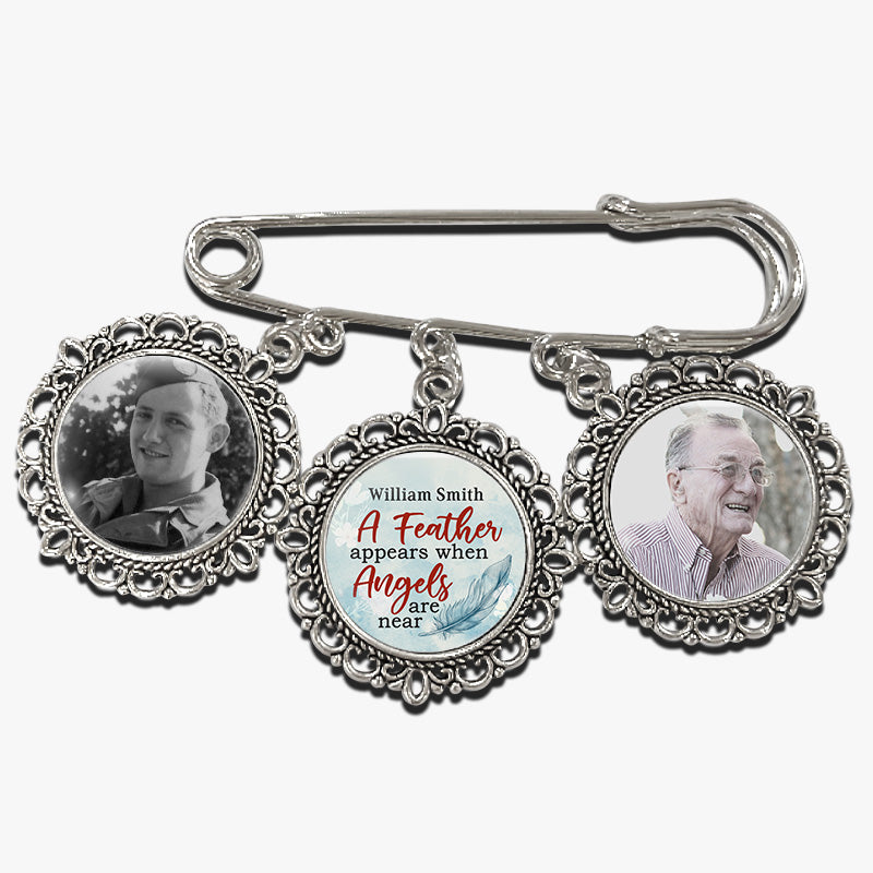 Photo personnalisée Marchez avec moi aujourd'hui et toujours - Épingle à revers ronde personnalisée, broche - Cadeau de condoléances pour les membres de la famille