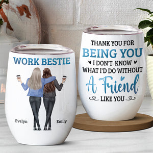 Merci d'être mes amis - Verre à vin personnalisé pour collègue - Cadeau pour collègues, amis de travail, collègues 