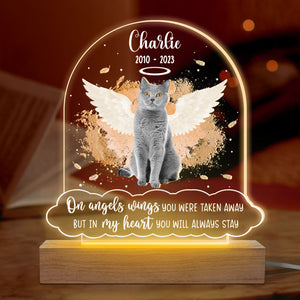 Photo personnalisée « Dans mon cœur, tu resteras toujours » – Lumière LED 3D personnalisée en forme de mémorial – Cadeau de condoléances pour les propriétaires d'animaux et les amoureux des animaux