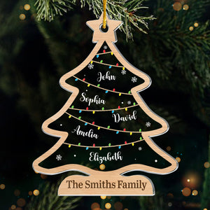 Happy Family Happy Life - Family Personalized Custom Ornament - Acrylic Custom Shaped - Christmas Gift For Family Members