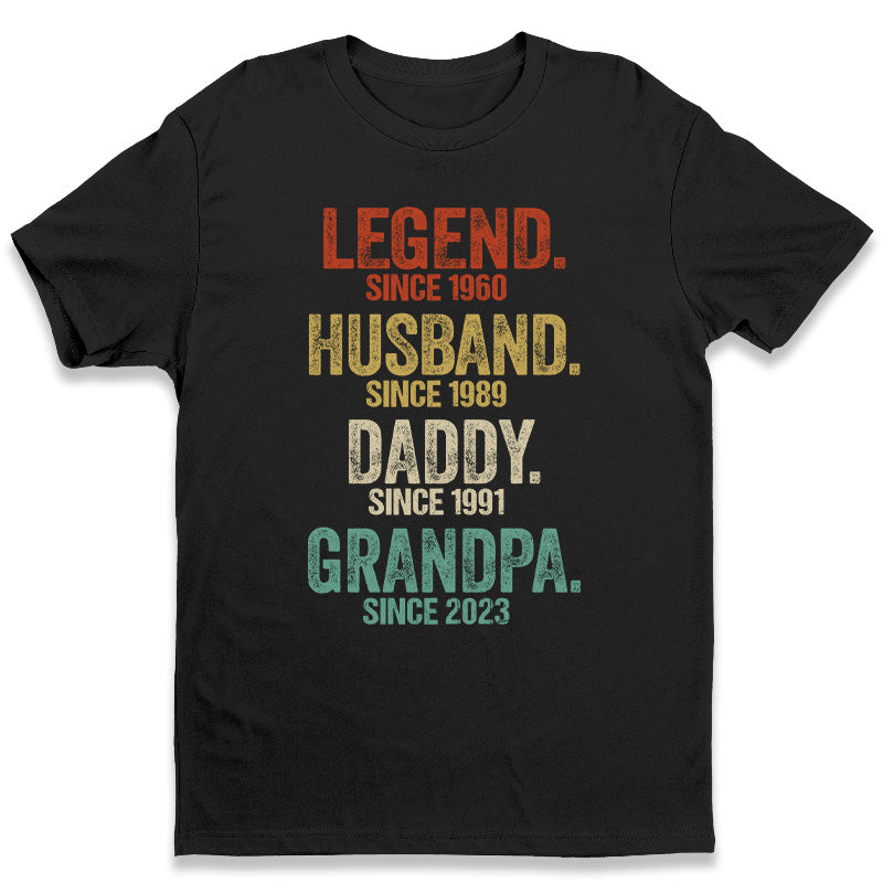Légende Mari Papa Grand-père - T-shirt unisexe personnalisé, sweat à capuche, sweat-shirt - Cadeau fête des pères, anniversaire pour papa, grand-père