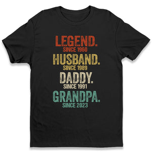 Légende Mari Papa Grand-père - T-shirt unisexe personnalisé, sweat à capuche, sweat-shirt - Cadeau fête des pères, anniversaire pour papa, grand-père