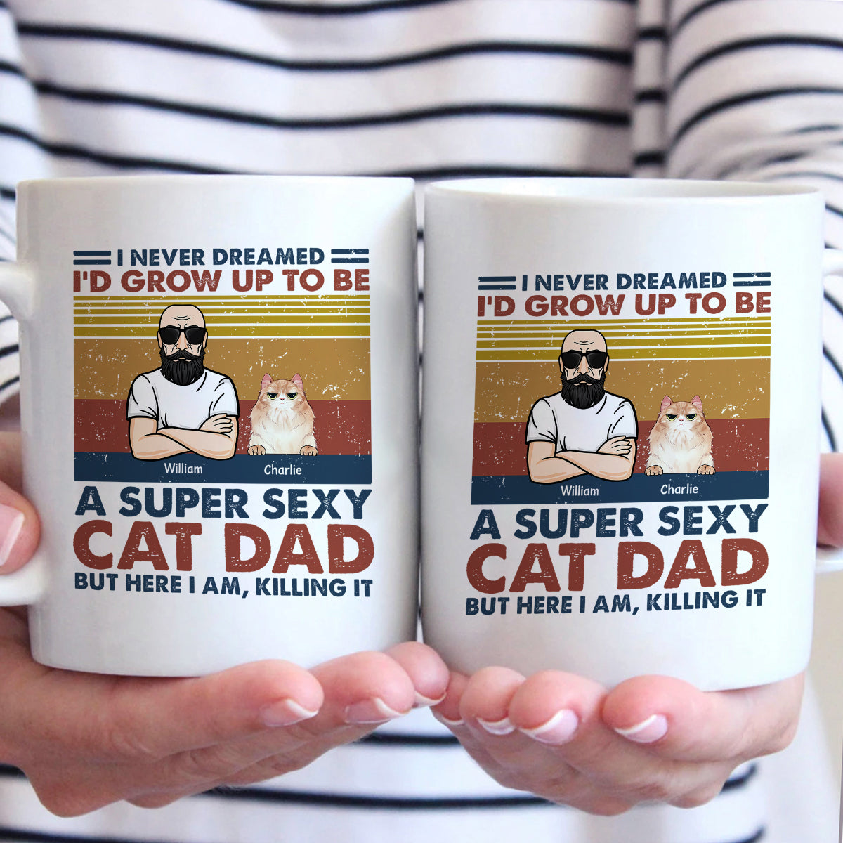 Un papa chat super sexy - Mug personnalisé chat - Cadeau pour propriétaires et amoureux des animaux