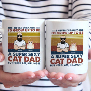 Un papa chat super sexy - Mug personnalisé chat - Cadeau pour propriétaires et amoureux des animaux