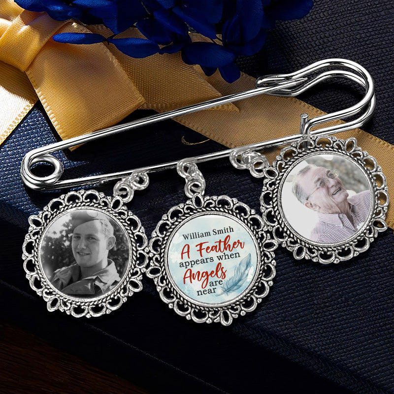 Photo personnalisée Marchez avec moi aujourd'hui et toujours - Épingle à revers ronde personnalisée, broche - Cadeau de condoléances pour les membres de la famille