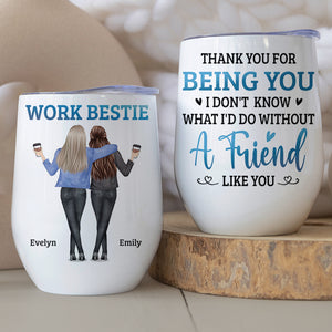 Merci d'être mes amis - Verre à vin personnalisé pour collègue - Cadeau pour collègues, amis de travail, collègues 