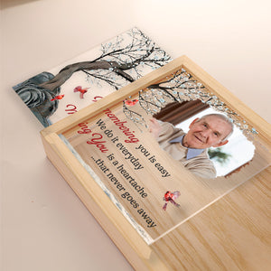 Photo personnalisée en souvenir de votre absence - Cadre lumineux personnalisé commémoratif - Cadeau de condoléances pour les membres de la famille