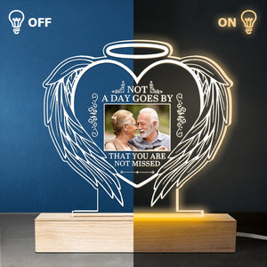 Photo personnalisée Bien que vous ne puissiez pas nous voir, nous sommes toujours avec vous - Lumière LED 3D personnalisée en forme de cœur - Cadeau de condoléances pour les membres de la famille