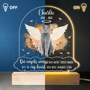 Photo personnalisée « Dans mon cœur, tu resteras toujours » – Lumière LED 3D personnalisée en forme de mémorial – Cadeau de condoléances pour les propriétaires d'animaux et les amoureux des animaux