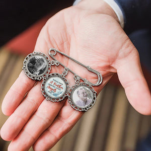 Photo personnalisée Marchez avec moi aujourd'hui et toujours - Épingle à revers ronde personnalisée, broche - Cadeau de condoléances pour les membres de la famille
