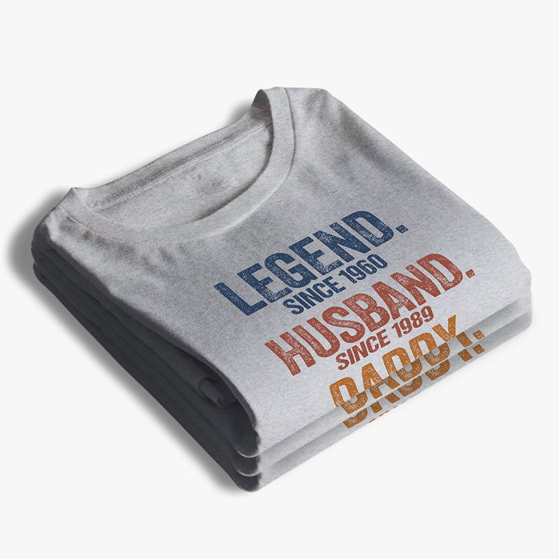 Légende Mari Papa Grand-père - T-shirt unisexe personnalisé, sweat à capuche, sweat-shirt - Cadeau fête des pères, anniversaire pour papa, grand-père