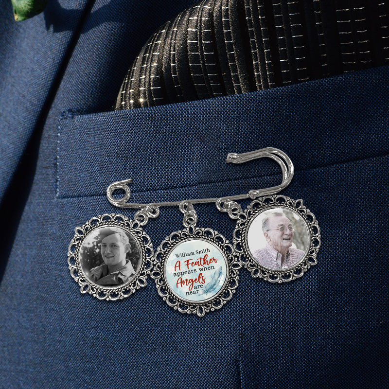 Photo personnalisée Marchez avec moi aujourd'hui et toujours - Épingle à revers ronde personnalisée, broche - Cadeau de condoléances pour les membres de la famille