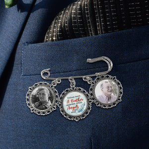 Photo personnalisée Marchez avec moi aujourd'hui et toujours - Épingle à revers ronde personnalisée, broche - Cadeau de condoléances pour les membres de la famille
