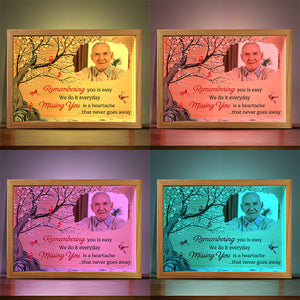 Photo personnalisée en souvenir de votre absence - Cadre lumineux personnalisé commémoratif - Cadeau de condoléances pour les membres de la famille