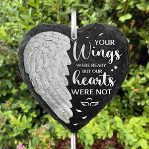 Je ne suis pas prêt à te laisser partir - Ardoise et crochet pour jardin commémoratif - Cadeau de condoléances pour les membres de la famille
