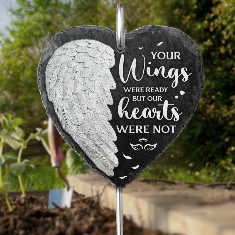 Je ne suis pas prêt à te laisser partir - Ardoise et crochet pour jardin commémoratif - Cadeau de condoléances pour les membres de la famille