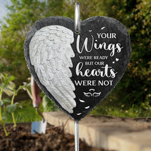 Je ne suis pas prêt à te laisser partir - Ardoise et crochet pour jardin commémoratif - Cadeau de condoléances pour les membres de la famille