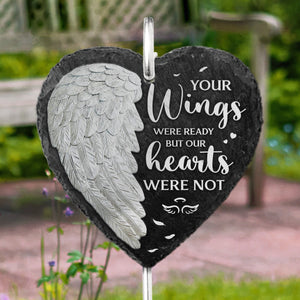 Je ne suis pas prêt à te laisser partir - Ardoise et crochet pour jardin commémoratif - Cadeau de condoléances pour les membres de la famille